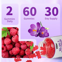 Gummy texture close-up to showcase raspberry flavor