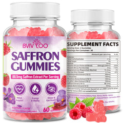 Saffron Gummies Raspberry Flavor - 60 count bottle