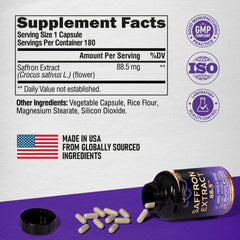 Saffron capsules supporting mood, focus and energy