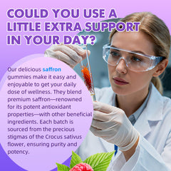 Adults and kids taking saffron mood & focus gummies