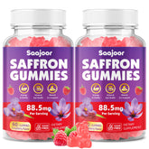 Bottle of Saffron Mood & Focus Gummies Raspberry flavor, 120 gummies