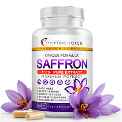 Saffron Supplements bottle labeled 88.5 mg saffron extract