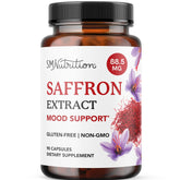 Saffron supplement bottle with 90 capsules