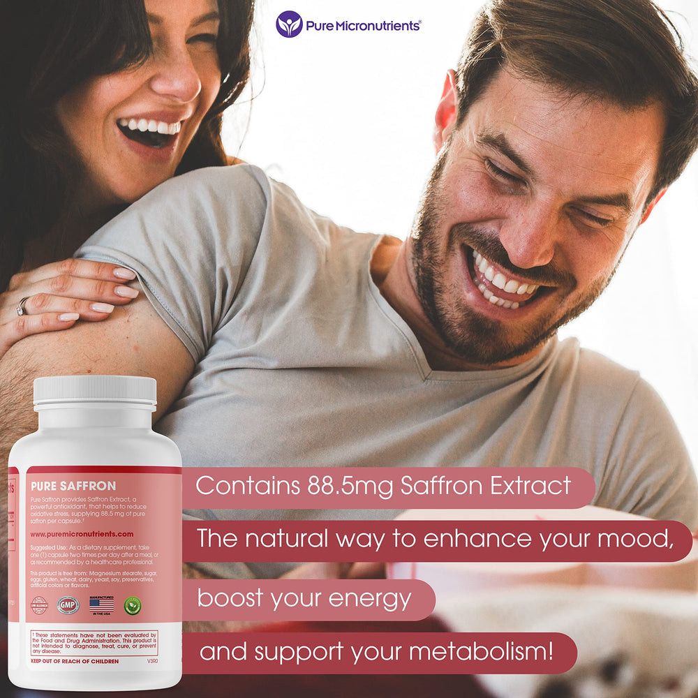 Saffron capsules highlighting metabolism support