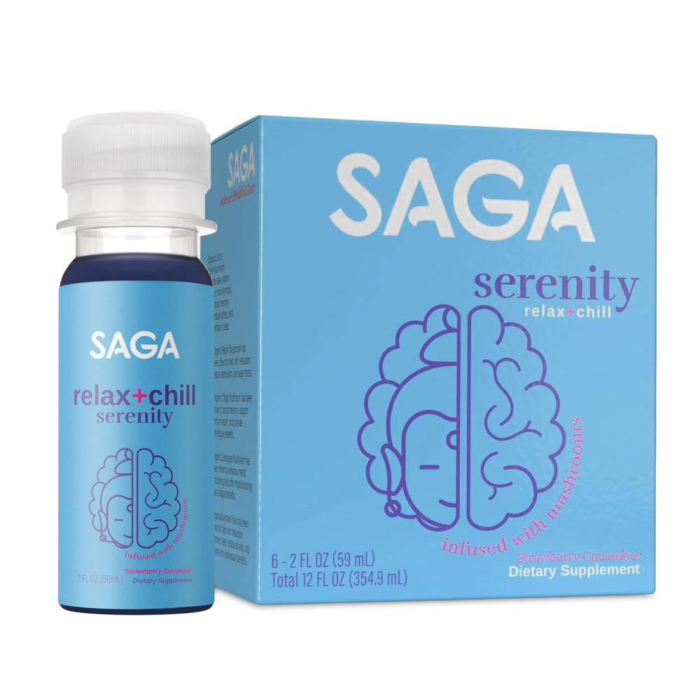 SAGA Serenity Relaxation Shots bottle front view