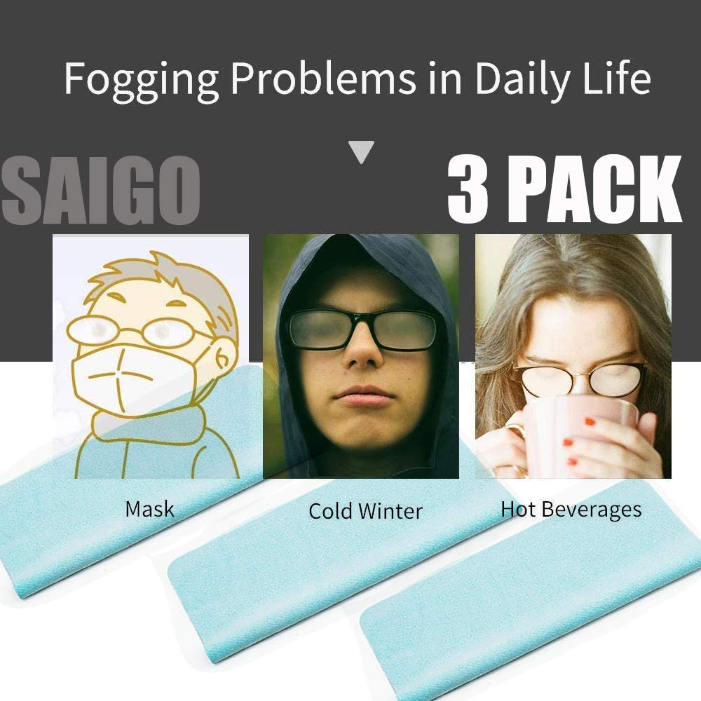 SAIGO Anti-Fog Wipes and microfiber cloth close-up