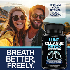 Lung Cleanse Detox label close-up highlighting 60-day program