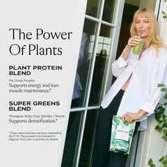 Ingredients panel for Sakara Protein + Greens (protein blend and greens)