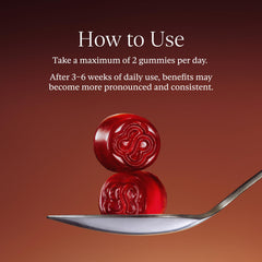 Side view of bottle showing 56 gummies