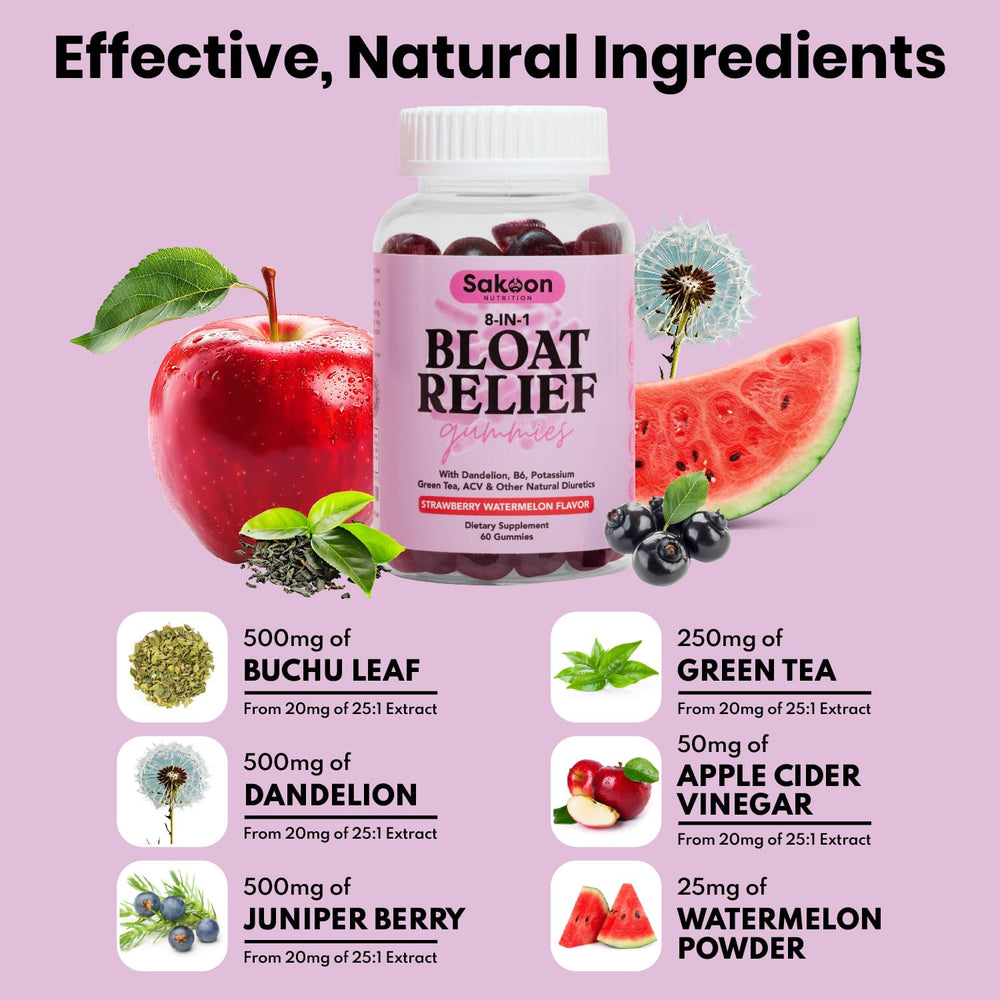 Close-up of watermelon-flavored gummies for women's digestion relief