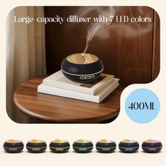 SALKING essential oil diffuser 400ml top view highlights sleek black finish and fill cap.