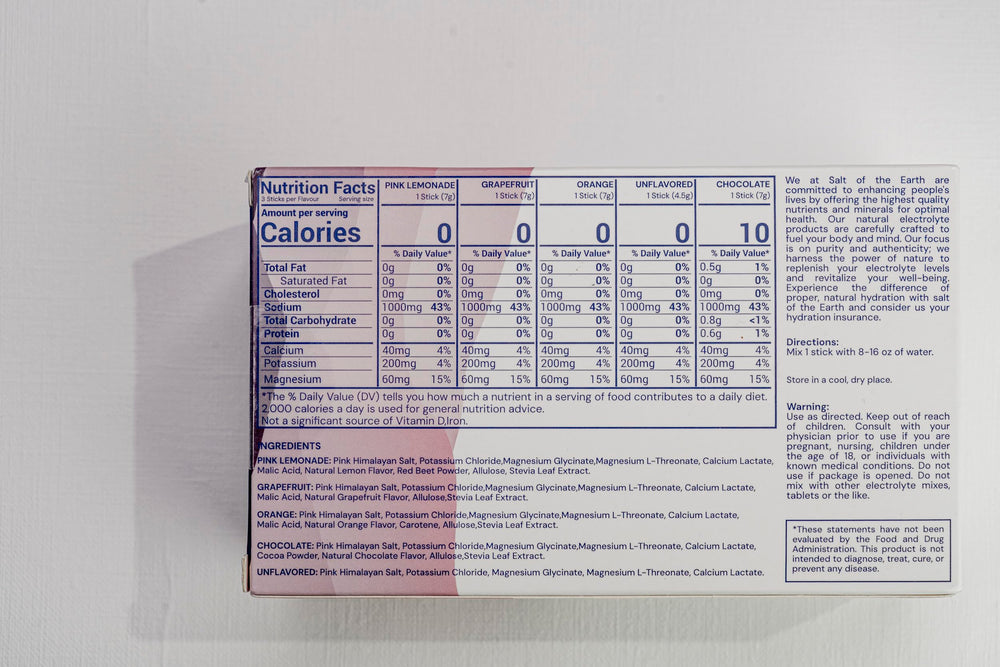 Salt of the Earth Pink Himalayan Salt ingredient label highlights premium minerals.