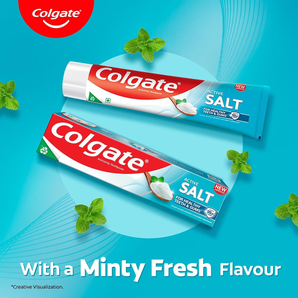 Teeth brushing with Salt Toothpaste with Mint