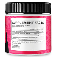 Official Salt Burn Supplement advanced formula label