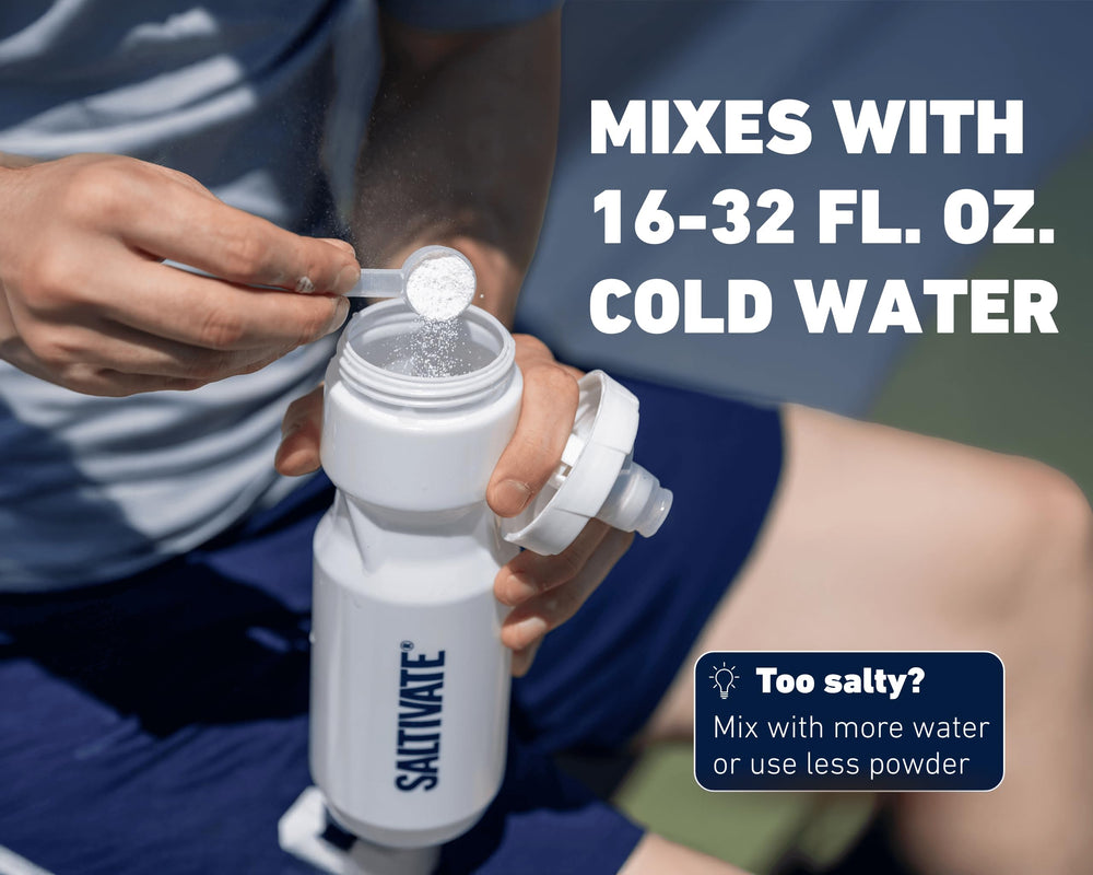 Saltivate after-workout hydration glass demonstrating quick sweat recovery