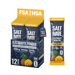 Saltivate Mango Pineapple Electrolytes hero image showing fast hydration for workouts