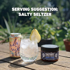 Saltivate Raw Unflavored Electrolytes on kitchen counter alongside plain water for daily use.