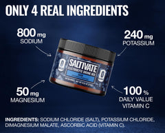 Saltivate Raw Unflavored Electrolytes measuring scoop illustrates precise dose control.