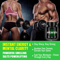 Athletes focused and energized during training with smelling salts