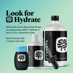 Dropper with SALTT Electrolyte Drops beside a glass