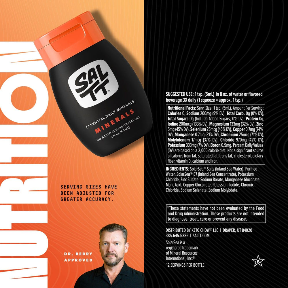 Packaging comparison and travel-friendly SALTT Minerals Drops bottle