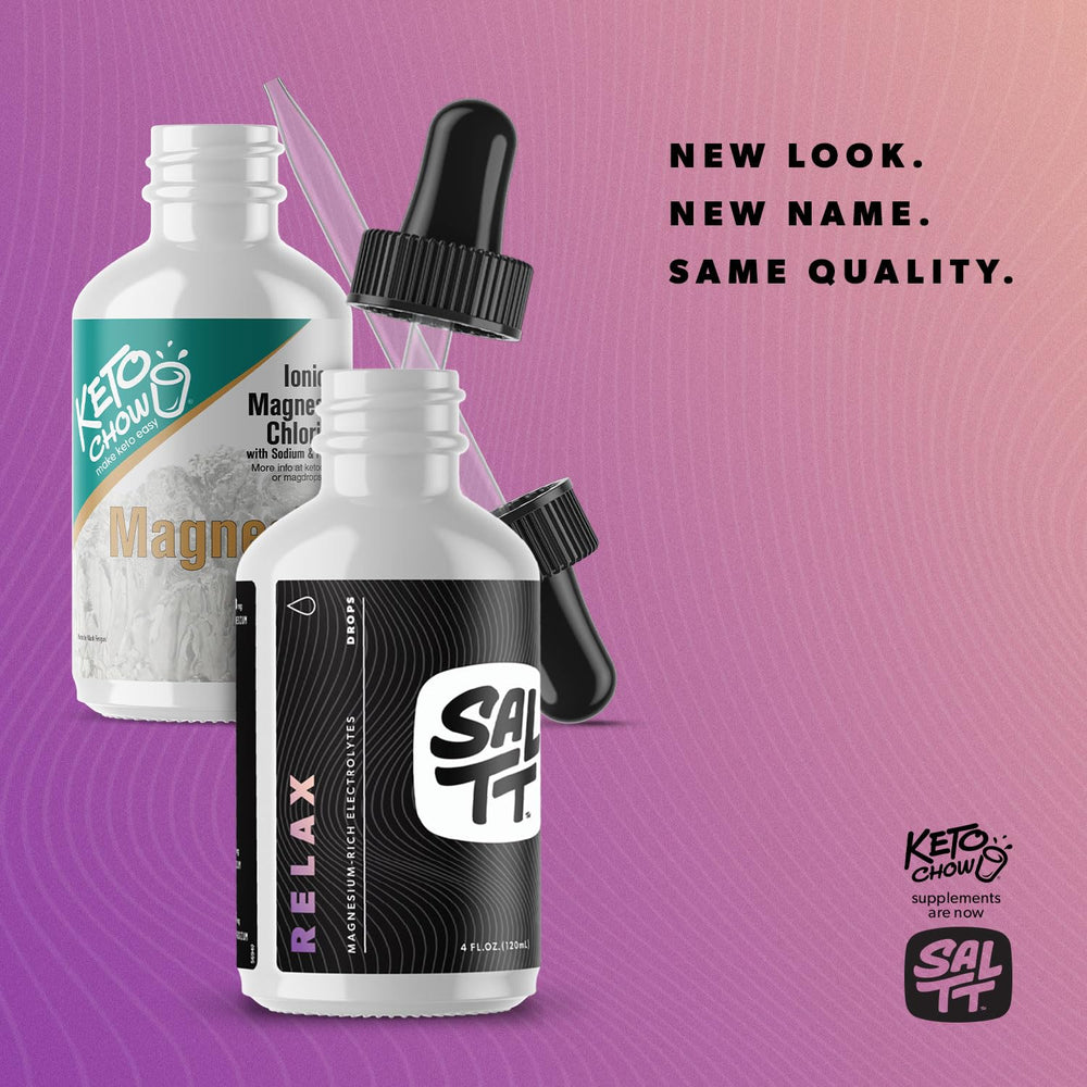 Front view of SALTT Relax Magnesium Drops bottle