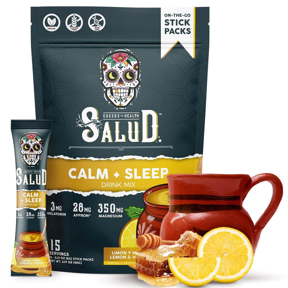 Salud 2-in-1 Sleep Aid + Calm Drink Mix Lemon Honey packaging