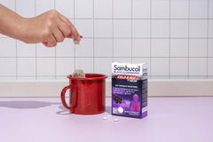 Illustration of elderberry and zinc components