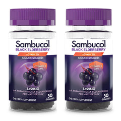 Sambucol Black Elderberry Gummies 30-count 2-pack front view