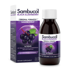 Sambucol Black Elderberry Syrup bottle – front label