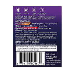 Dosage guide chart for Sambucol Kids Elderberry Gummies