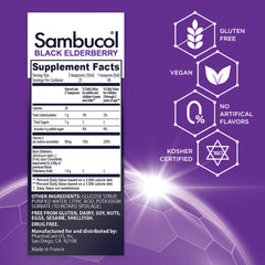Sambucol Kids Elderberry Syrup 4 oz 2-pack label detail