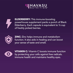 Vegetarian-friendly Sambucus elderberry capsules