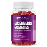 Front view of Sambucus Elderberry Gummies for Adults bottle in berry flavor