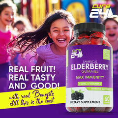 Gummies bottle angled over white background