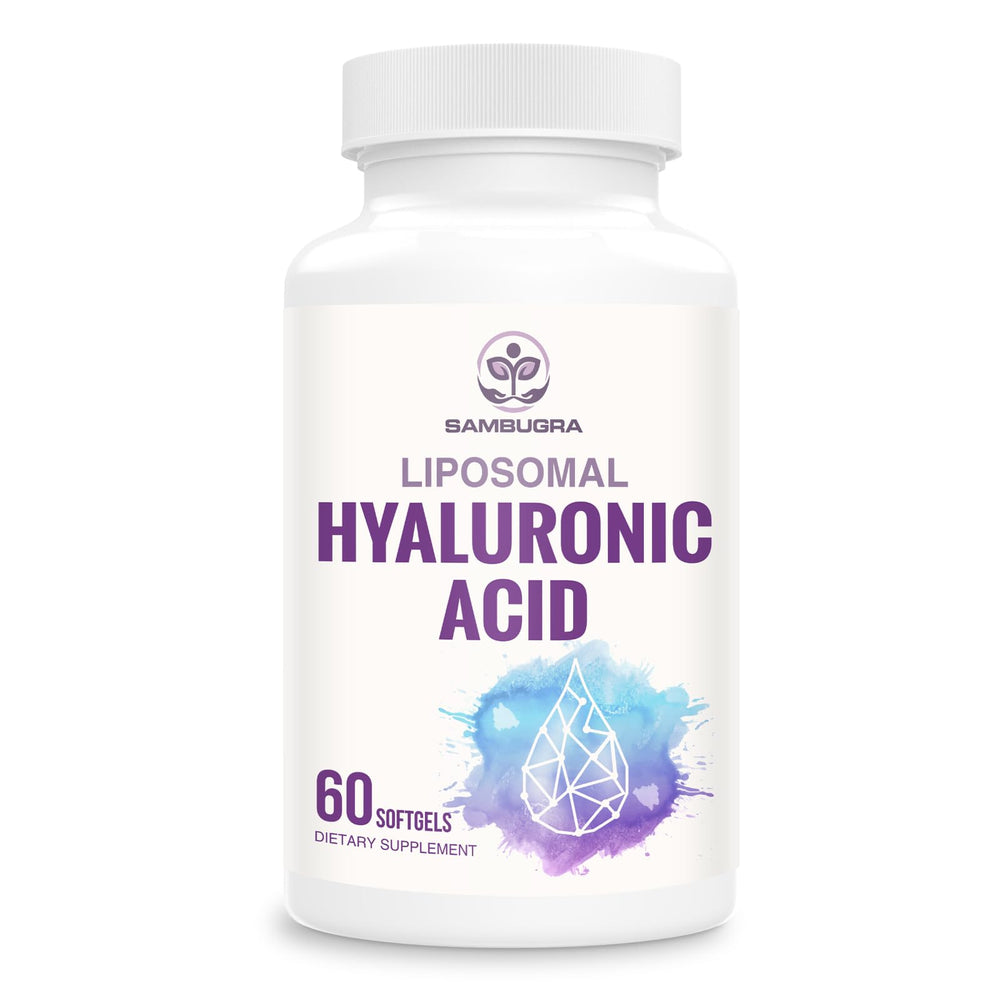 Bottle of Sambugra Liposomal Hyaluronic Acid 1000mg capsules