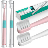Samseel 2-Pack Sonic Electric Toothbrush White and Pink - front view