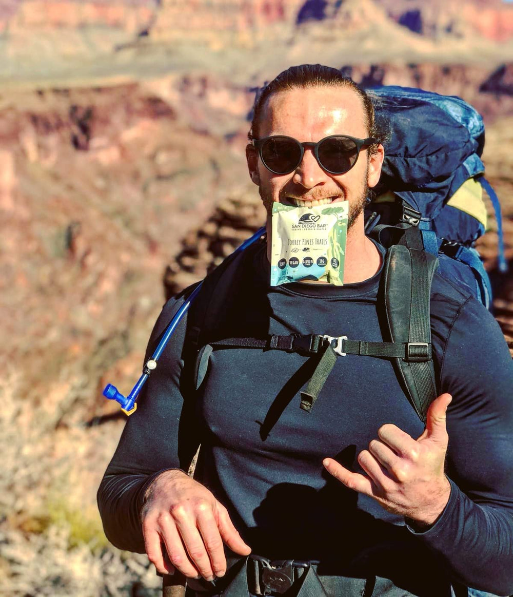 SAN DIEGO BAR on-the-go snack surface showcases 12-pack convenience for hikes and workouts