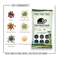 San Diego Bar Torrey Pines Trails vegan gluten-free bar packaging showcases clean ingredients