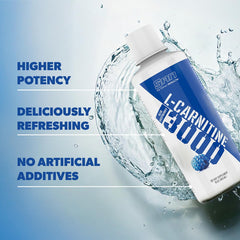 SAN L-Carnitine 3000 blue raspberry label closeup with branding and benefit