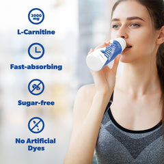 SAN L-Carnitine 3000 blue raspberry pour highlights quick absorption