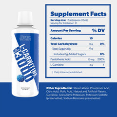 SAN L-Carnitine 3000 liquid formula in glass shows refreshing texture