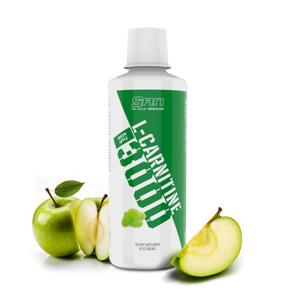 SAN Nutrition L-Carnitine 3000 green apple bottle for daily energy support