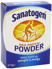 Sanatogen High Protein Powder packaging keeps powder fresh for busy athletes.