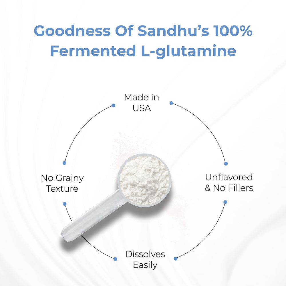 Packaging of Sandhu's L-Glutamine powder 500 g