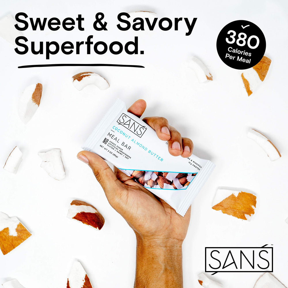 SANS bars 12-count packaging shows convenient multi-pack.