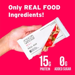 SANS Meal Bar dairy-free icon highlights allergen-friendly option