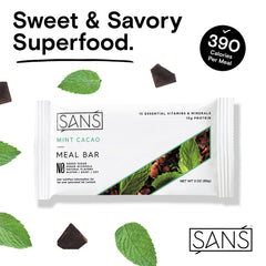 SANS Mint Cacao texture detail showcases chew and fiber-rich feel