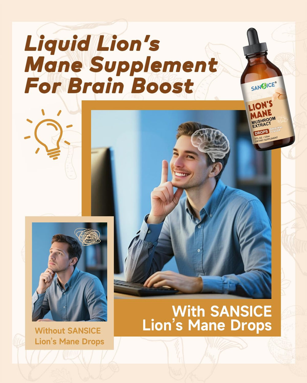 Icons indicating non-GMO, organic, vegan status and alcohol-free