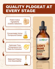 Lifestyle image of a person using Lion's Mane drops for focus